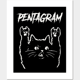 pentagram and the cat Posters and Art
